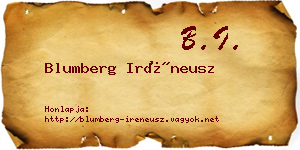 Blumberg Iréneusz névjegykártya